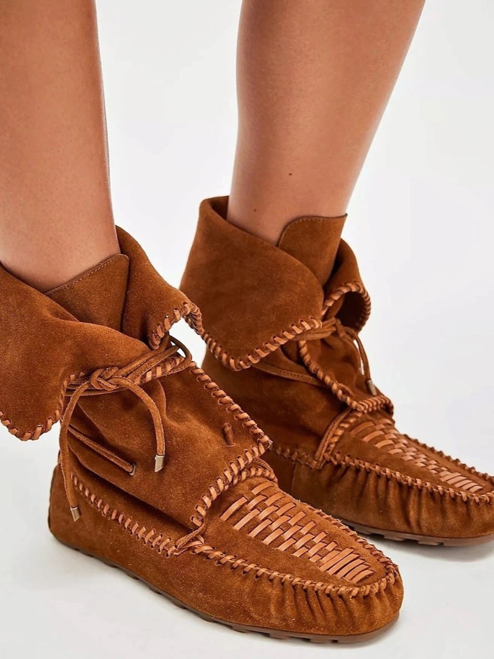 Free People Misty Moccasin Boots Brown Size 7 NWTS
